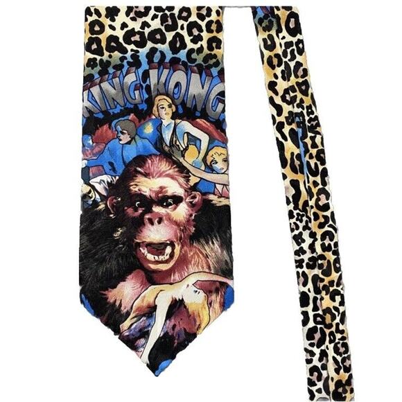 1992 Vintage King Kong American Films Classics Empire State Building Mens 4” Tie - Picture 1 of 6